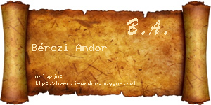 Bérczi Andor névjegykártya